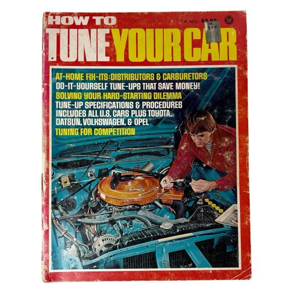 VTG 1972 "How To Tune Your Car" Petersen Publishing Softcover Car Repair Guide - Picture 1 of 16